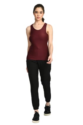 Body Smith Women’s Maroon Activewear Vest | Sleeveless Sports Tank Top for Gym, Yoga & Workout