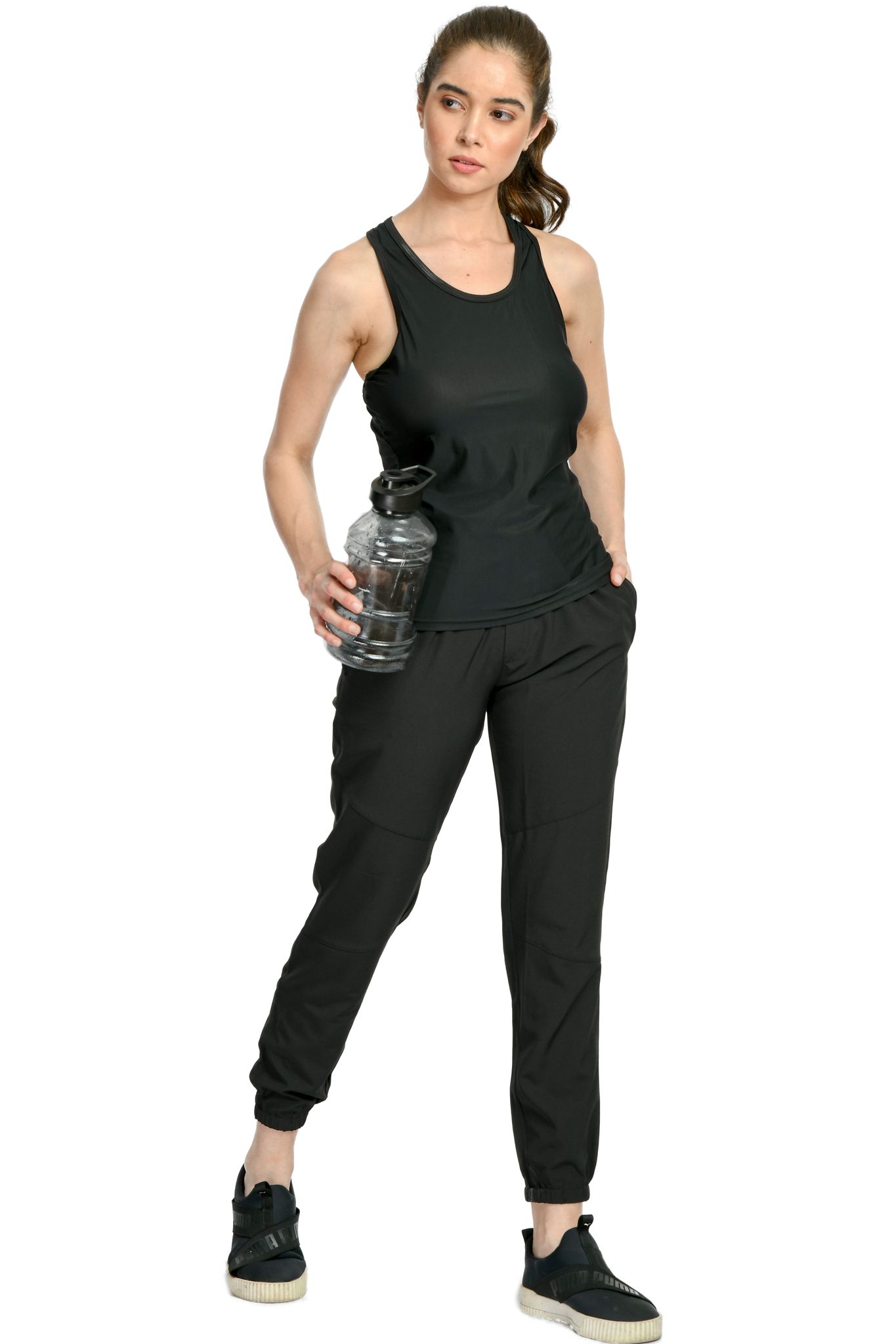 Body Smith Women’s Black Activewear Vest | Sleeveless Sports Tank Top for Gym, Yoga & Workout