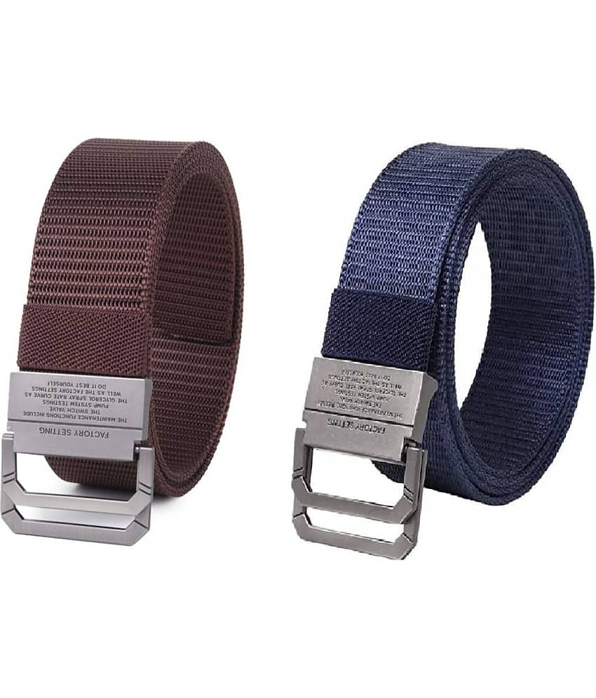 Zacharias - Multicolor Canvas Men's Casual Belt ( Pack of 2 )