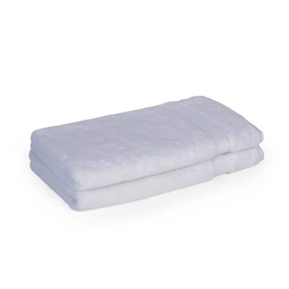 Feather & Spun Hand Towel | Lavender Fragrance | Oeko-TEX® Standard 100 | Anti Microbial | Fade Resistant |Double Needle Stitch | 100% Cotton - 800 GSM | 40 cms x 71 cms (Pure Snow) | Pack of 2