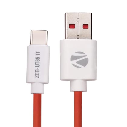 ZEBRONICS Ut65 Usb - Type C Cable, 65 Watts, Rapid Charging, Charge & Sync, 1 Meter| Samsung | Oneplus | Xiaomi | Realme | Oppo,Multicolor