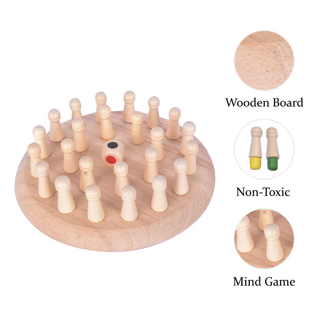Memory Chess Game | Memory Chess Board Game | Wooden Memory Matchstick  Chess Game| Wooden Memory Chess Game | Chess Board Memorization | Matchstick Chess Game