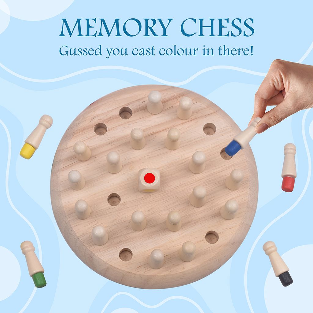 Memory Chess Game | Memory Chess Board Game | Wooden Memory Matchstick  Chess Game| Wooden Memory Chess Game | Chess Board Memorization | Matchstick Chess Game