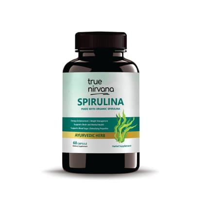 True Nirvana Spirulina Extract Veg Capsules Organic Superfood Supplement 60 Capsules