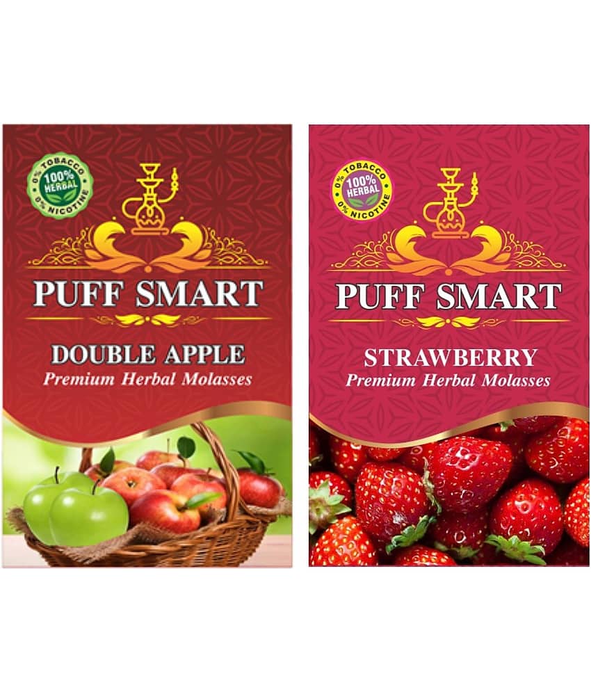 puffsmart hookah Double Apple& strawberry. pack of 2 & 50gms each.