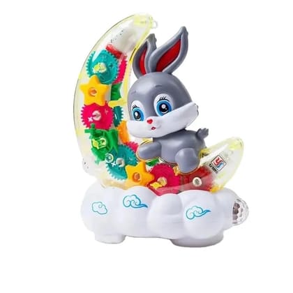 Musical Rabbit Bunny Moon Toy with Gear Mechanism for Kids
