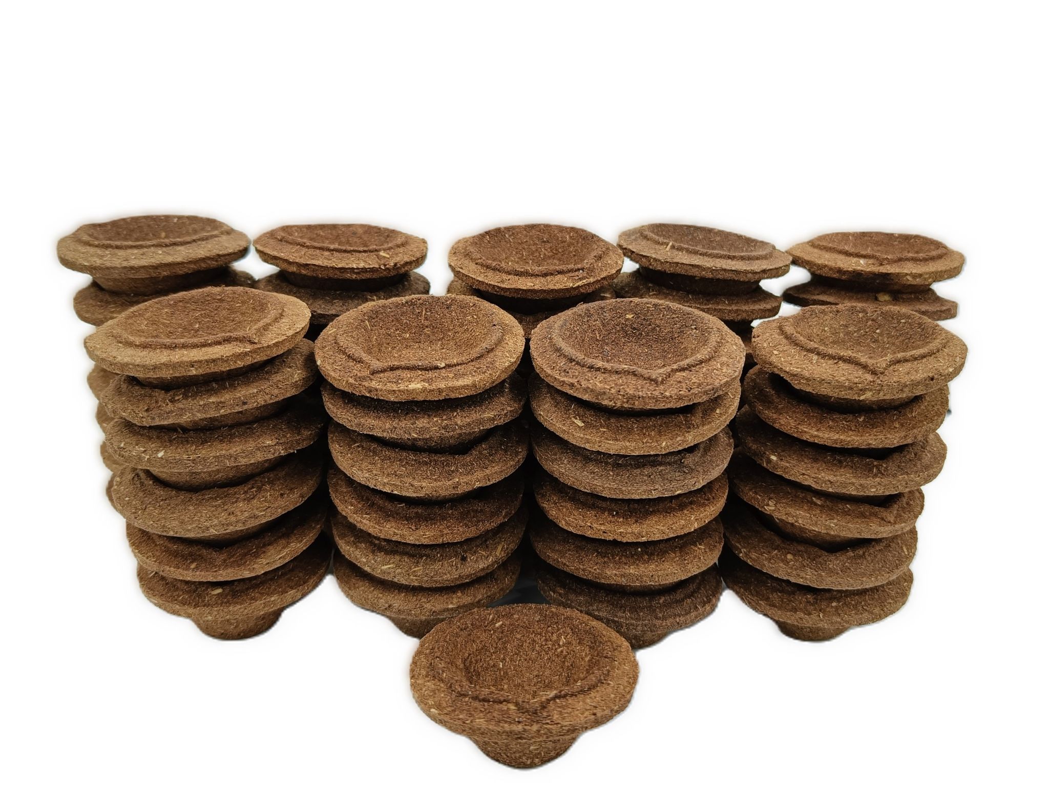 Gaukosh Panchagavya Cowdung Diya/Vilakku/Deepak | Made 5 Natural Elements Cow Dung Cow Urine Milk Curd and Ghee for Daily Puja Diwali Festival Gifts 60 Pcs