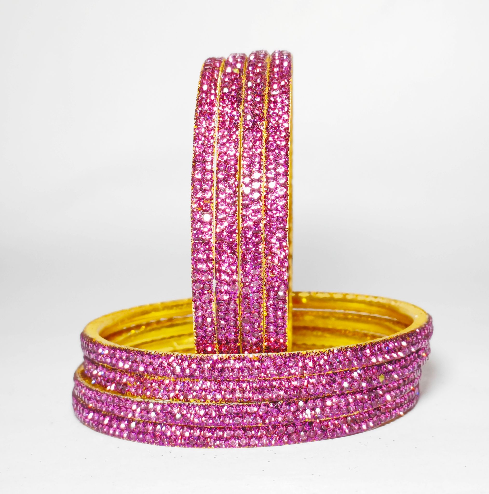 Sparkling Purple Stone Bangles - Elegant & Glamorous