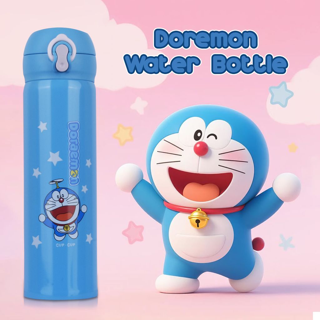 Doremon Water Bottle | Printed Doremon Bottle | Stainless Steel Water Bottle | Kids Stainless Steel Water Bottle | Insulated Water Bottle | School Kids Water Bottle | Cute Water Bottle