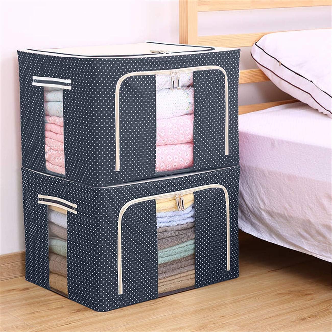 Polka Dot Storage Boxes with Clear Window for Clothes & Blankets
