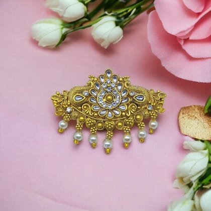 Matte Gold Plated Antique Design Hair Clip/Hair Barrette Matte Gold Plated Antique Design Hair Clip/Hair Barrette