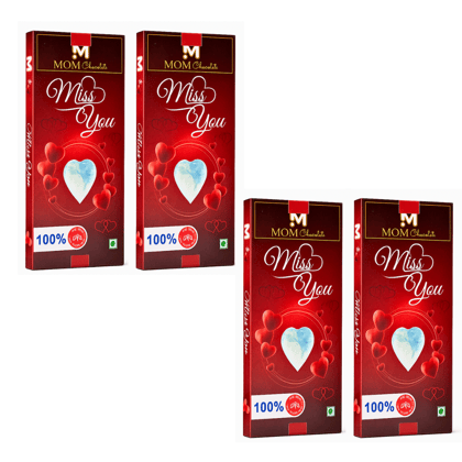 MOM CHOCOLATE Miss You Bar Sweet Romantic Chocolate Gift for Long Distance Love, Missing You Moments & Special Occasions | Perfect Valentine's Day & Anniversary Treat | 100% Vegetarian
