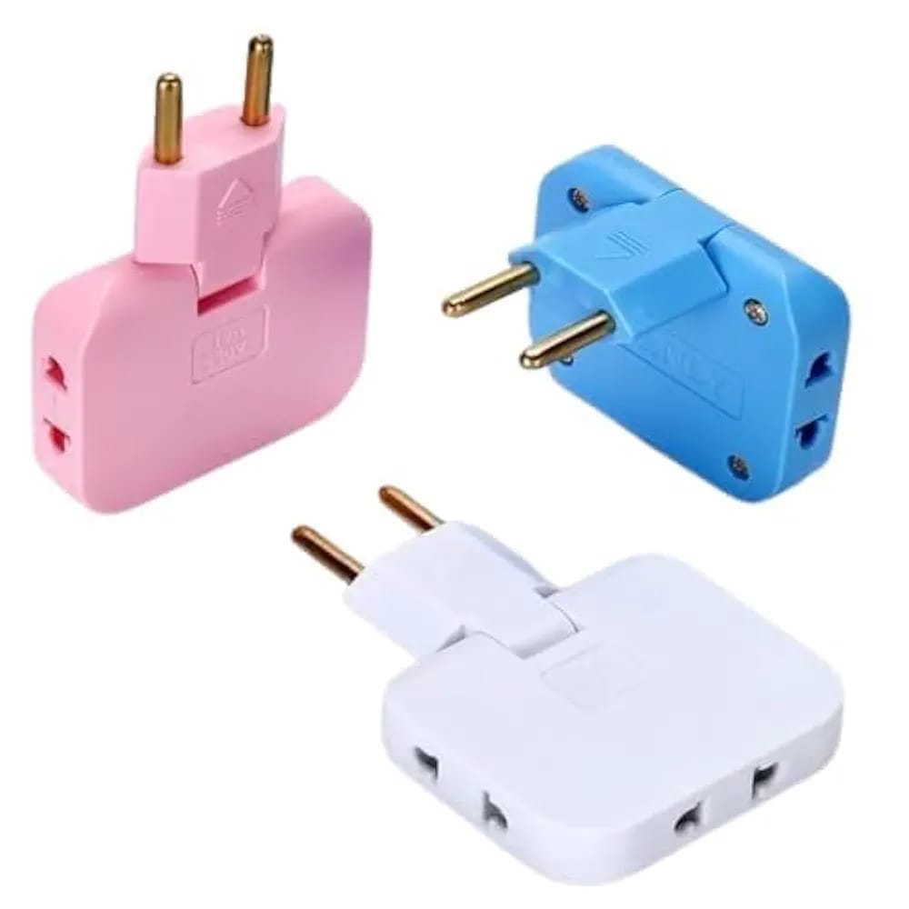 XTUNE 3 in 1 Adaptor 180 Degree Rotation Wall Plug Adjustable for Mobile Phone Charging Converter Socket Extension Plug Electrical Space-Saving Smart Multiplug Power Behind Sofa