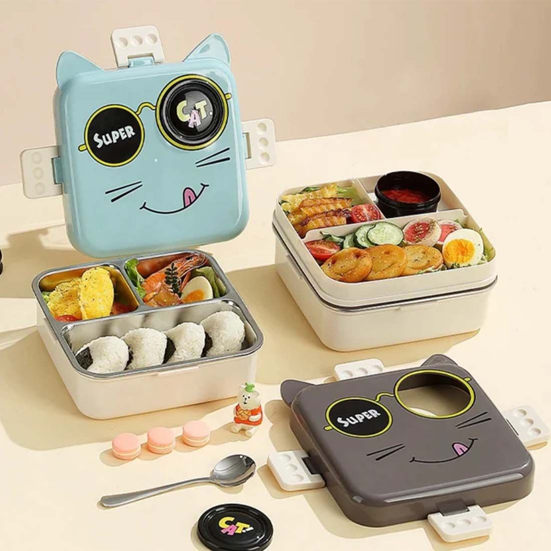 Cat Lunch Box | Cartoon Cat Lunch Box | Cat Lunch Box Amazon | Cat Lunch Kit | Cat Print Lunch Box | Cute Cat Lunch Box | Insulated Lunch Box