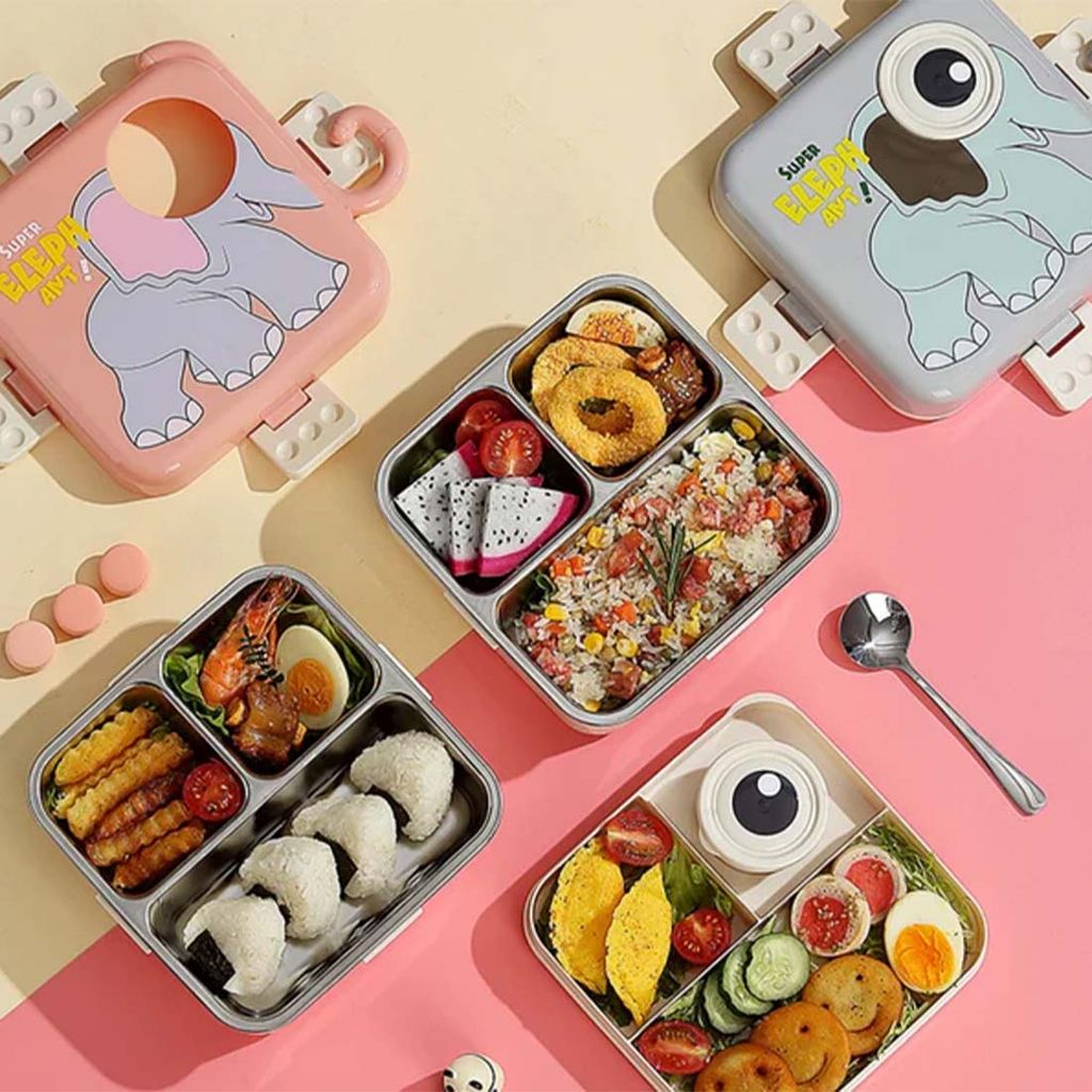 Elephant Lunch Box | Elephant Metal Lunch Box | Elephant Metal Lunch Box | Insulated Lunch Box | Children's Lunch Box | Kids Lunch Box | School Kids Lunch Box