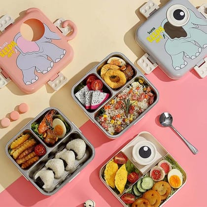 Elephant Lunch Box | Elephant Metal Lunch Box | Elephant Metal Lunch Box | Insulated Lunch Box | Children's Lunch Box | Kids Lunch Box | School Kids Lunch Box