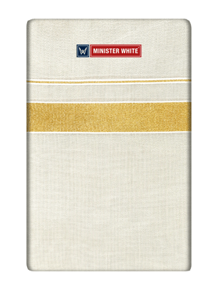 Mens Single Layer Tissue Cream Colour Dhoti with Jari Border- Spartan 60 K-Cream