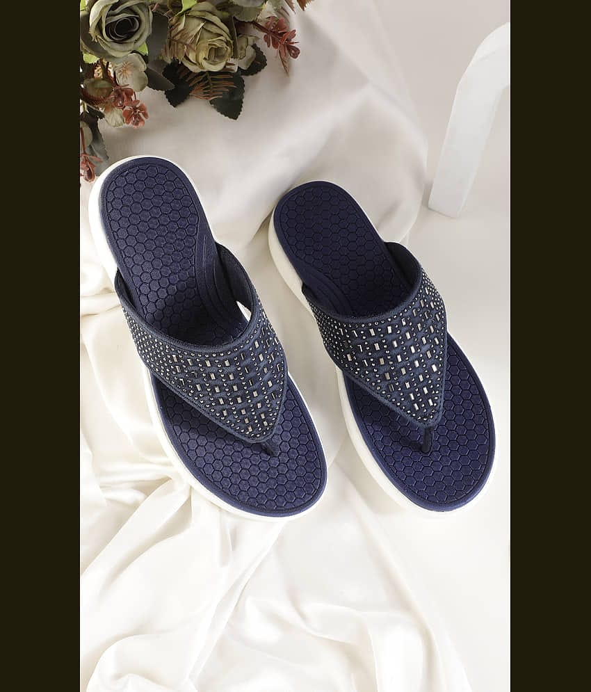 koburg Navy Blue Women's Flats
