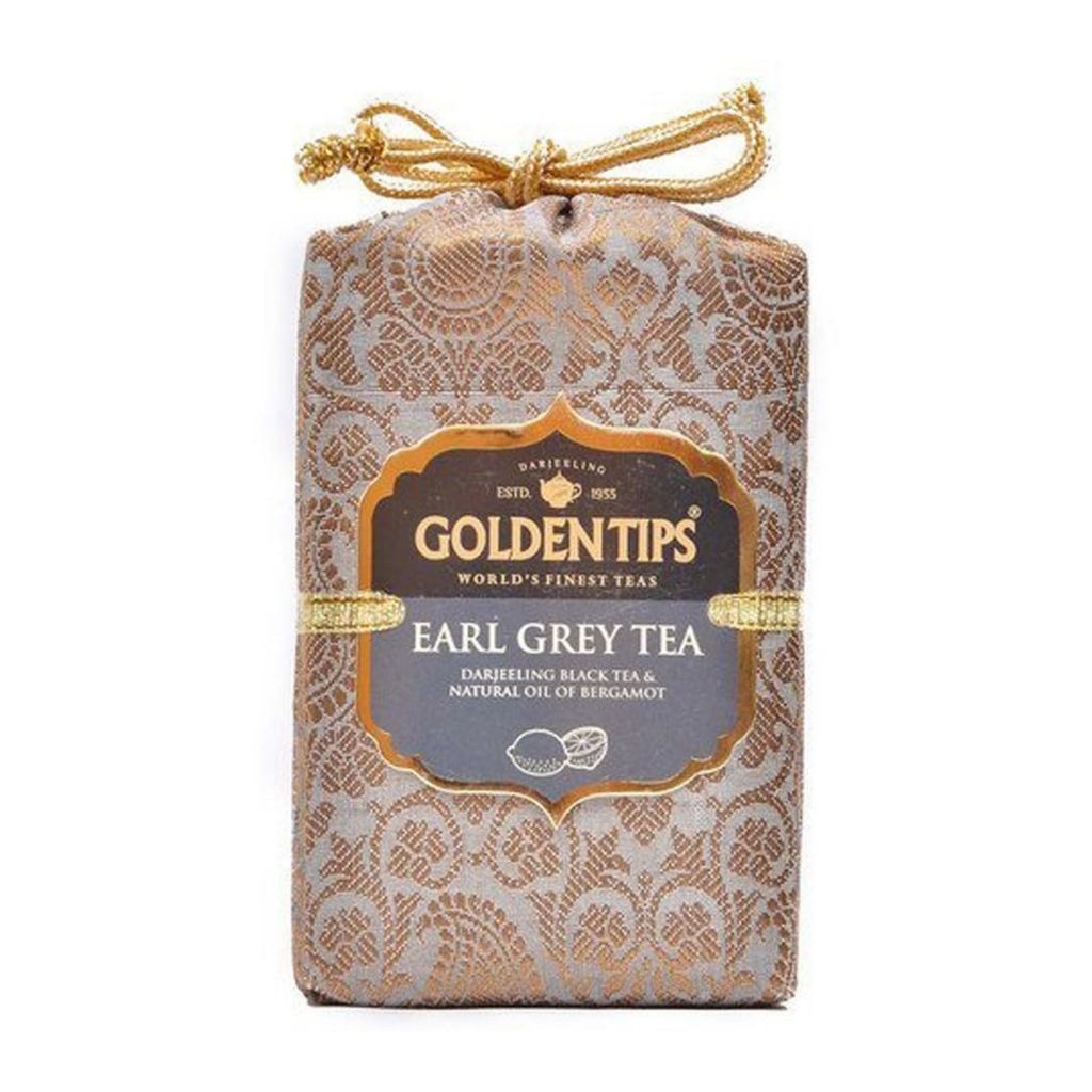 Golden Tips -Darjeeling Earl Grey Loose Leaves Black Tea Brocade Bag (200 Gram 100 cups)
