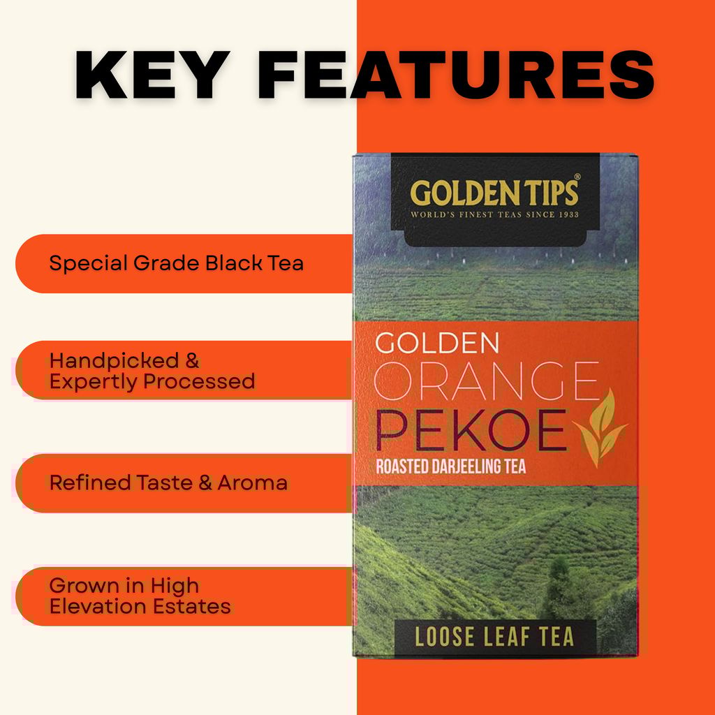 Golden Tips Golden Orange Pekoe Loose Leaves Tea (100 gram- 50 Cups)