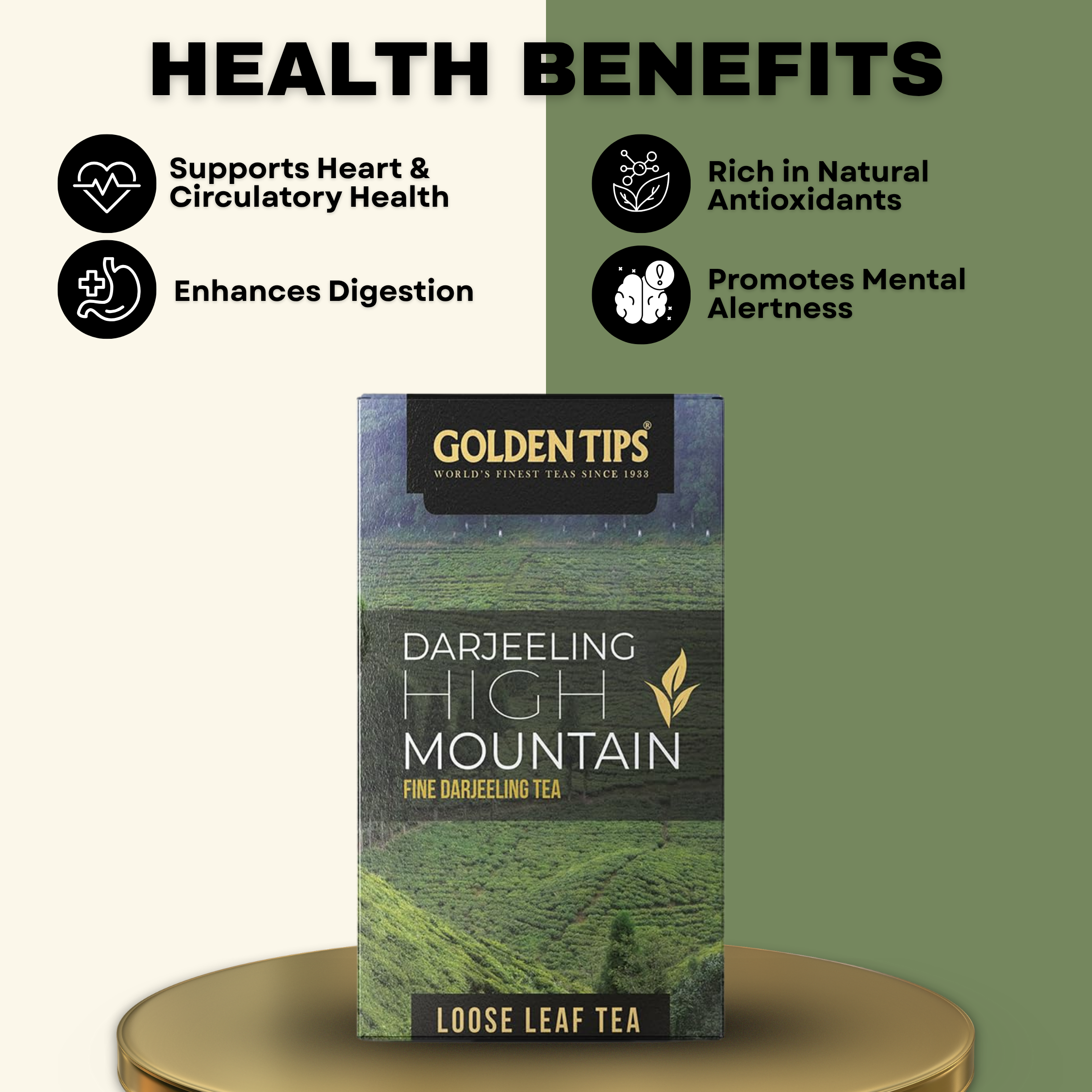 Golden Tips High Mountain Fine Darjeeling Loose Leaves Tea (3.53oz - 100 gram)