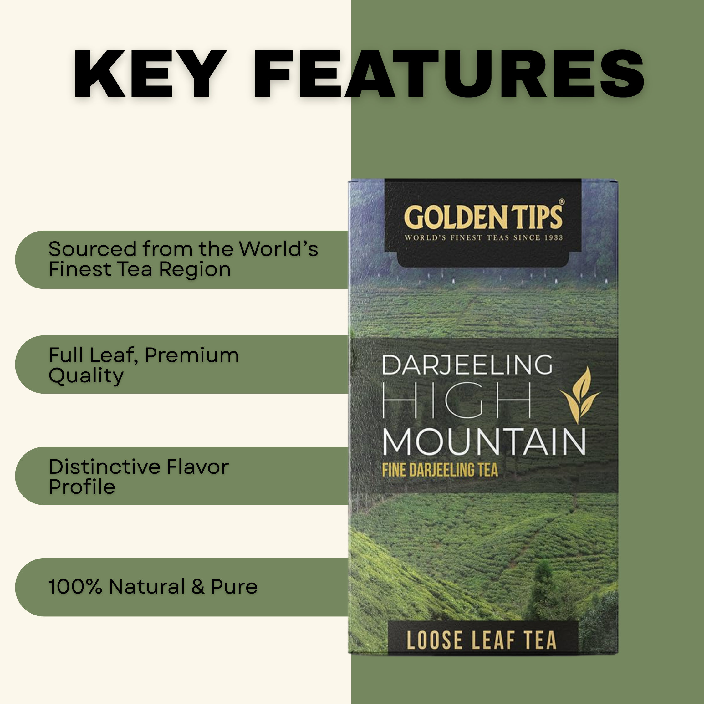 Golden Tips High Mountain Fine Darjeeling Loose Leaves Tea (3.53oz - 100 gram)
