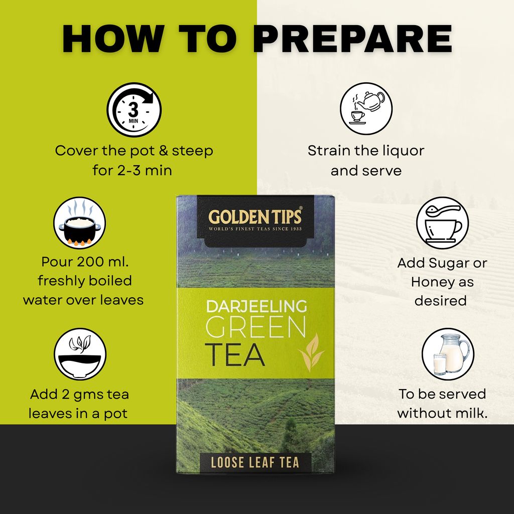 Golden Tips Darjeeling Loose Leaves Green Tea (100 gm - 50 cups)
