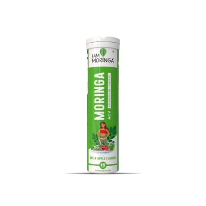 I AM MORINGA | Moringa Extract | Apple Cider Vinegar | Pomegranate Extract | Garcinia Cambogia Extract | Green Tea Extract | Green Coffee Extract | Vit. B6 & B12 | Effervescent Tablets Pack of 1 (15 Tablets)