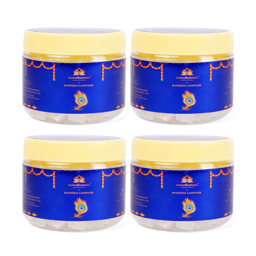 Manokamna Divine Bhimseni Camphor – Traditional Remedy with Spiritual Essence | Ayurvedic Grade & Organic | Strong Aroma for Healing & Puja