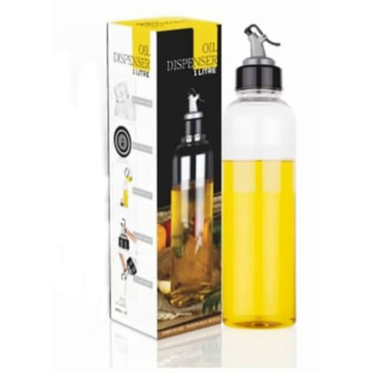 Qawvler Plastic Oil Dispenser Transparent, Leak Proof, 1 Litre Oil Container for Cooking Oils (Pack of 1) Transparent