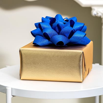 Wanna Party Pack of 2 Blue Bows for Gift Wrapping, Ribbon Bows for Wedding Christmas Birthday  Gift Baskets or Valentine's Day Flower Gift Boxes Decoration (Blueq)