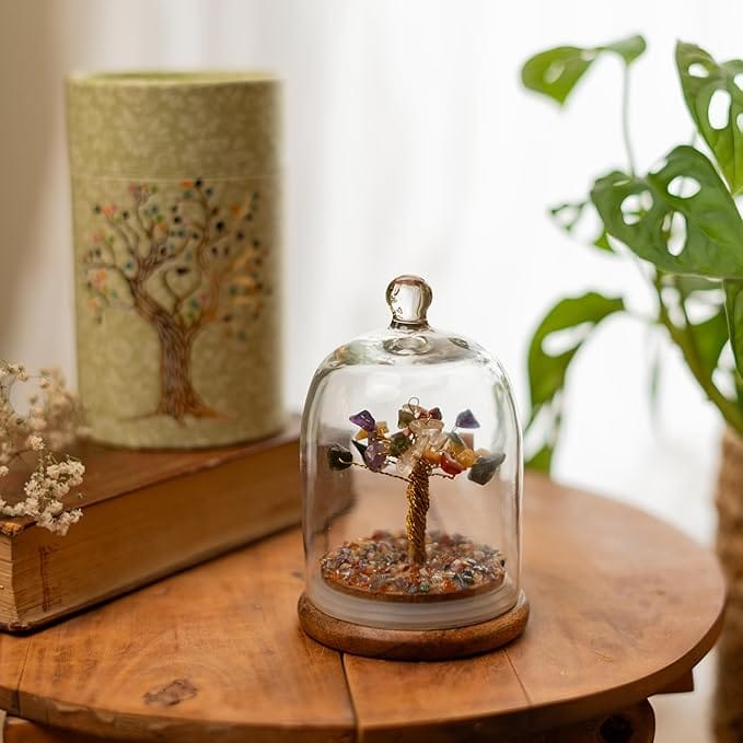 Crystal Chakra Tree | Encased Gemstone Bonsai for Healing, Energy Balance, Meditation | Spiritual Tree of Life with Natural Crystals for Positive Vibes | Perfect for Gift & Home Décor