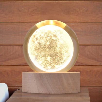 Moon Crystal Ball with LED Light (USB Cable) | Moon Glass Ball | Best Gift Items | Gift Ideas For Women | Gift Ideas For Men | Moon Crystal Ball | 3d Moon Crystal Ball | Crystal Ball Moon | Glass Ball Moon | Glass Ball On Moon | Moon Glass Ball