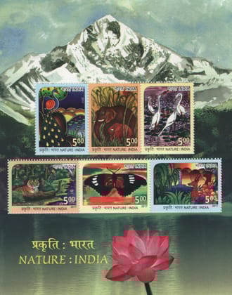 Shobhaphila's Indian Miniature Sheet - Nature India- Biodiversity of India Stamp ( 25th Jan 2017)