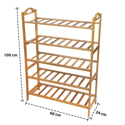 Bamboo Shoe Rack - Multi-Tiered Shoe Organizer for Entryway