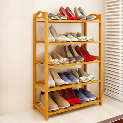 Bamboo Shoe Rack - Multi-Tiered Shoe Organizer for Entryway