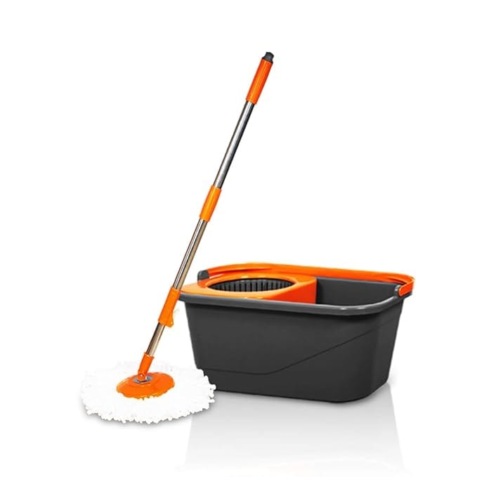 Spin Bucket Mop | 360° Mopping Set with 4 Wheels | Easy Move Cleaning Mop with Bucket | Floor Cleaning Pocha for Home | Bathroom | Office | Durable & Lightweight Mop Set