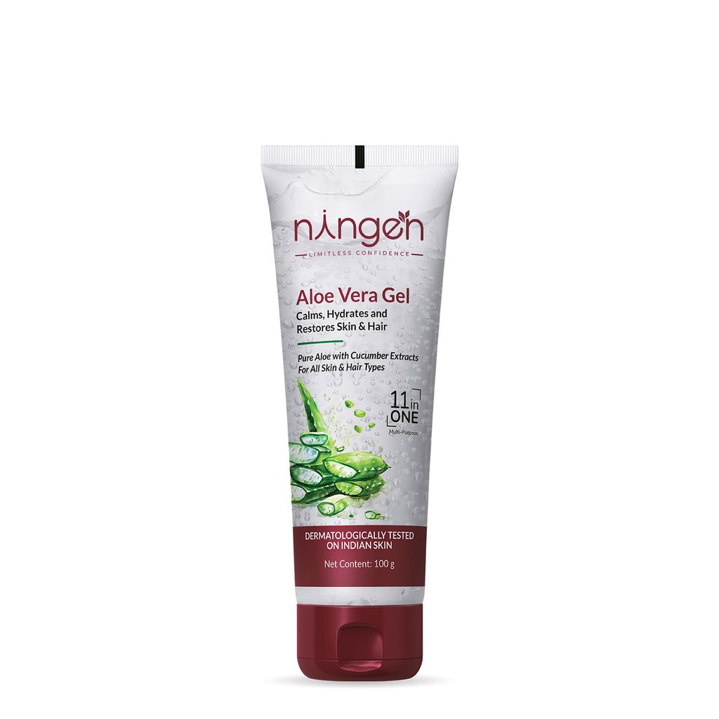 Ningen Aloe Vera Gel I With Added Cucumber I Irritation Free, Paraben Free I For Soft and Plump Skin I 100g