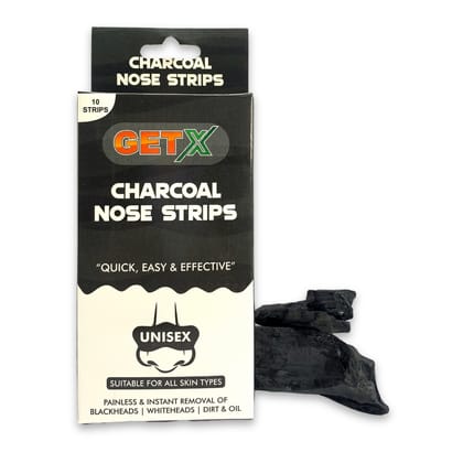 GETX Charcoal Nose Strips (10 Strips), Deep Cleansing Charcoal Nose Pore Strip for Men & Women | Reduces & Prevents Blackheads, Whiteheads, Dirt and Oil | Cleanses Pores GETX Charcoal Nose Strips (10 Strips), Deep Cleansing Charcoal Nose Pore Strip for Men & Women | Reduces & Prevents Blackheads, Whiteheads, Dirt and Oil | Cleanses Pores