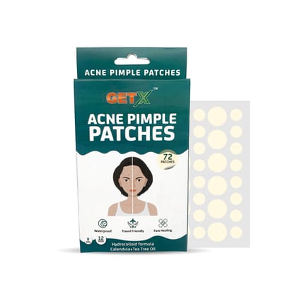 GETX Acne Pimple Patches - 72 Hydrocolloid Waterproof Patches for Active Acne | Absorbs Oil Overnight & Reduces Scarring | Ultra-thin, Transparent, Quick-Acting Treatment | Safe for All Skin Types - For Him & Her | 2 Sizes GETX Acne Pimple Patches - 72 Hydrocolloid Waterproof Patches for Active Acne | Absorbs Oil Overnight & Reduces Scarring | Ultra-thin, Transparent, Quick-Acting Treatment | Safe for All Skin Types - For Him & Her | 2 Sizes