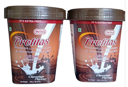 Protitas Protein Powder with Vitamins & Minerals - Chocolate Flavor(Pack of 2)