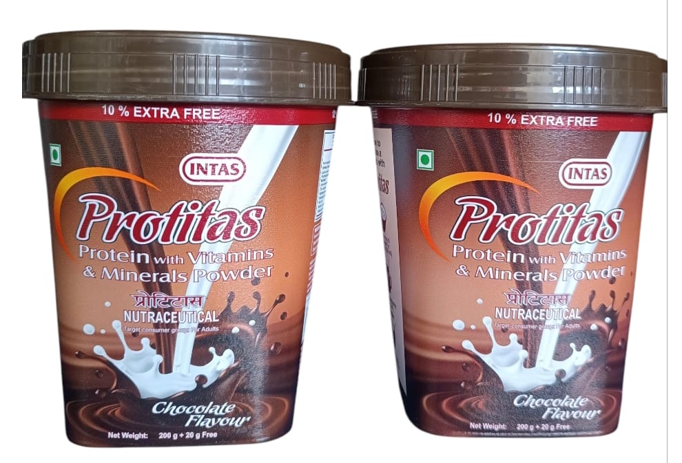 Protitas Protein Powder with Vitamins & Minerals - Chocolate Flavor(Pack of 2)