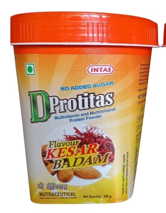 Intas D Protitas Kesar Badam Protein Powder - Multivitamin & Multimineral