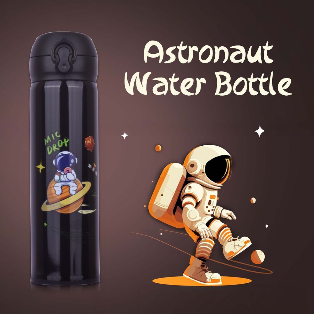 Astronaut Water Bottle | Water Bottle For Astronaut | Water Container For Astronaut | Stainless Steel Water Bottle | Kids Steel Water Bottle | Insulated Water Bottle | Stainless Steel Water Bottle | Sipper Water Bottle | Cute Water Bottle