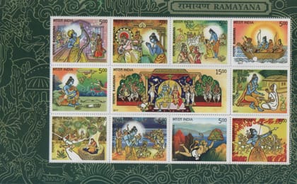Shobhaphila's Indian Miniature Sheet - Indian Ramayana Stamp (22nd Sept 2017)