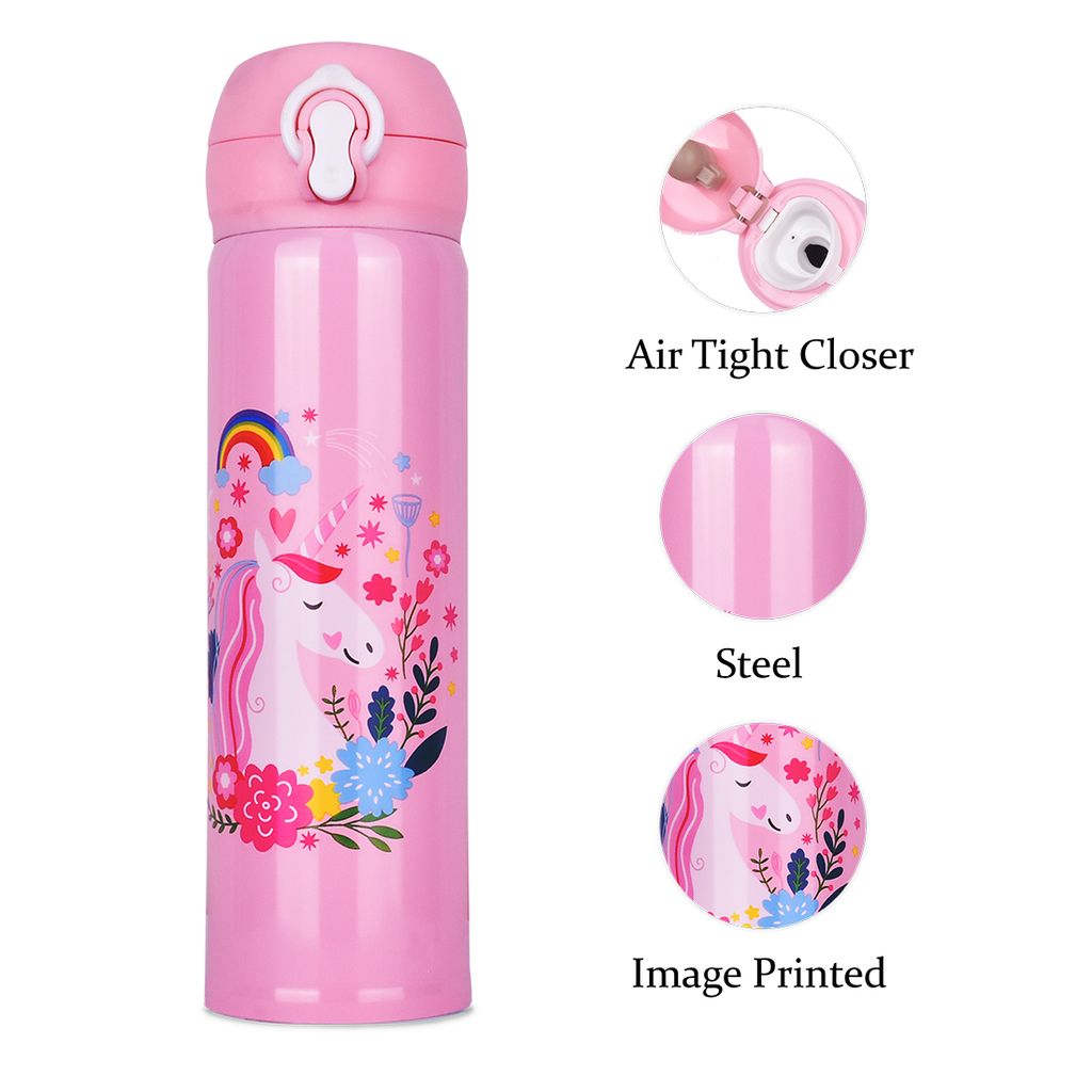 Unicorn Water Bottles | Pink Unicorn Water Bottle | Stainless Steel Unicorn Water Bottle | Kids Water Bottle | Children's Water Bottle | Cute Water Bottle | School Kids Water Bottle | Glitter Unicorn Water Bottle