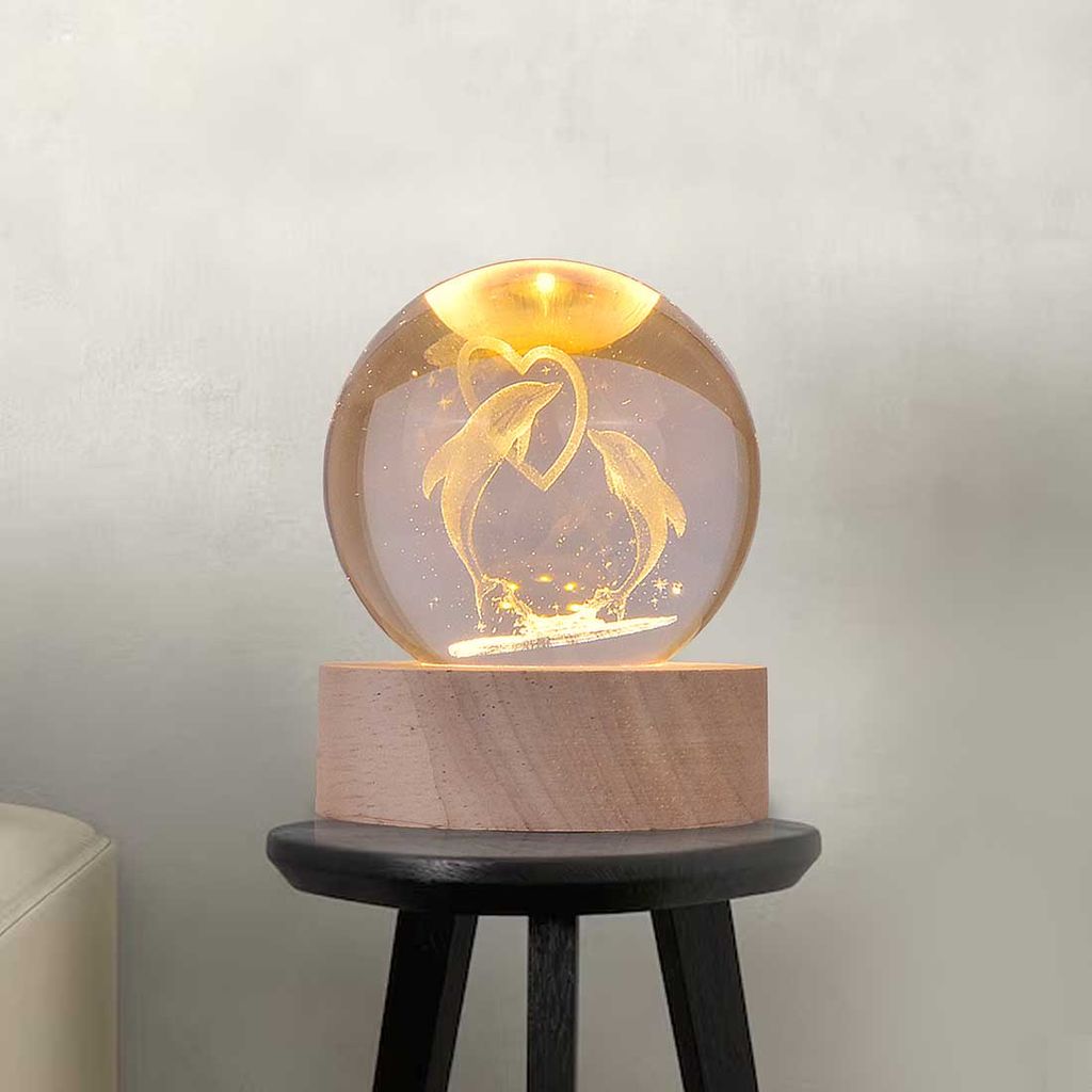 Dolphin Glass Ball | Dolphin Crystal Ball | Best Gift Items | Gift Ideas For Women | Gift Ideas For Men | 3D Dolphin Crystal Ball | Crystal Dolphin Ball | Couple Dolphin Crystal Ball | Aesthetic Dolphin Crystal Ball