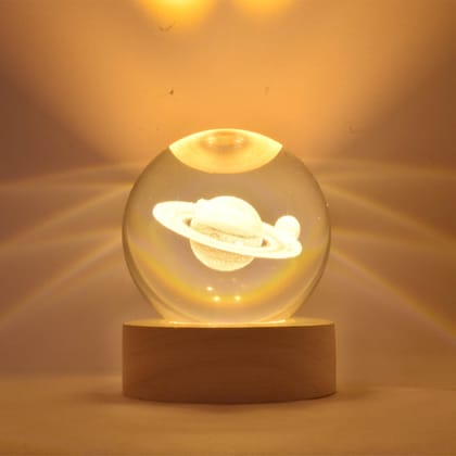 Saturn Crystal Ball | Led Crystal Ball | Led Crystal Ball | Crystal Ball Led Light | Crystal Ball With Light | Illuminated Crystal Ball | Light Crystal Ball | Saturn Glass Ball | 3D Saturn Crystal Ball 