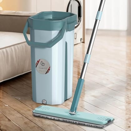 Moppers for Cleaning Floor/Mop Bucket for Home Cleaning Floor Wet & Dry / 360 Degree Hands Free Cleaning Mop. - Green