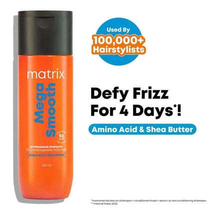 Matrix Opti.Care Professional Shampoo for Frizzy Hair with Shea Butter, Upto 4 Days Frizz Control (200ml)
